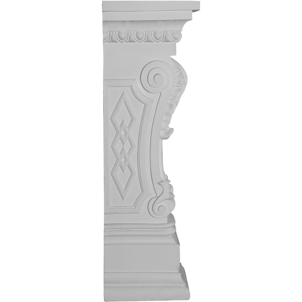 Ekena Millwork 9 7/8"W x 11 1/8"D x 34 5/8"H Scroll Leaf Surround - SUR35X10X11SC