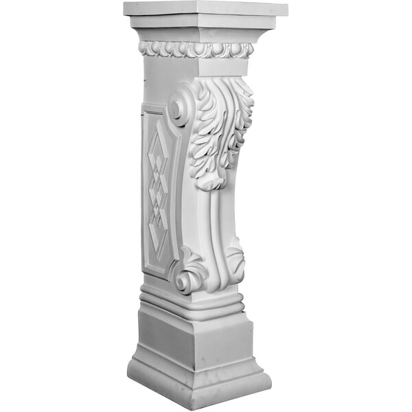 Ekena Millwork 9 7/8"W x 11 1/8"D x 34 5/8"H Scroll Leaf Surround - SUR35X10X11SC