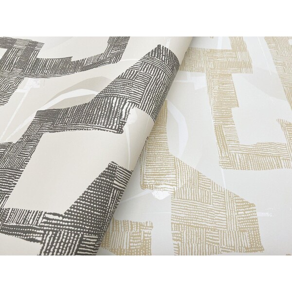 York Wallcoverings Modern Tribal Linen and Charcoal Wallpaper Sample - AG2101SAM