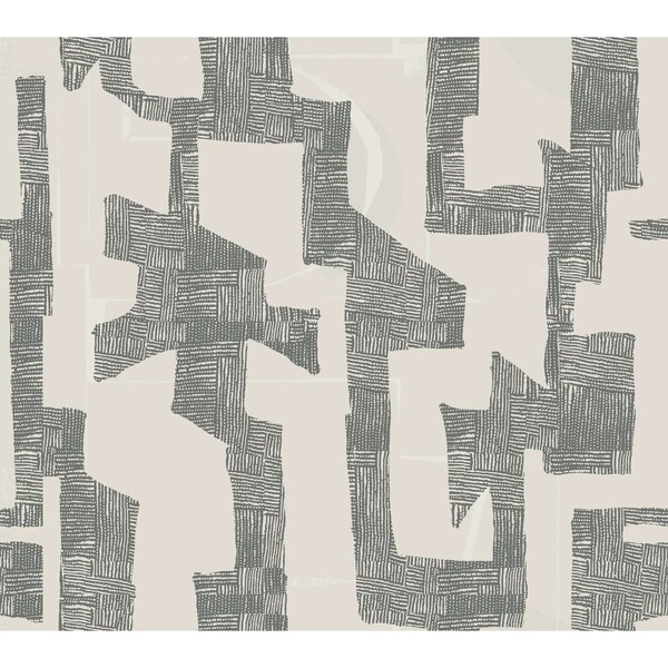 York Wallcoverings Modern Tribal Linen and Charcoal Wallpaper Sample - AG2101SAM