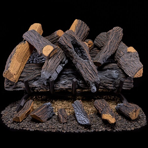 Duluth Forge Vented Natural Gas Fireplace Log Set - 24 In., 55,000 Btu, Match - FNVL24-1