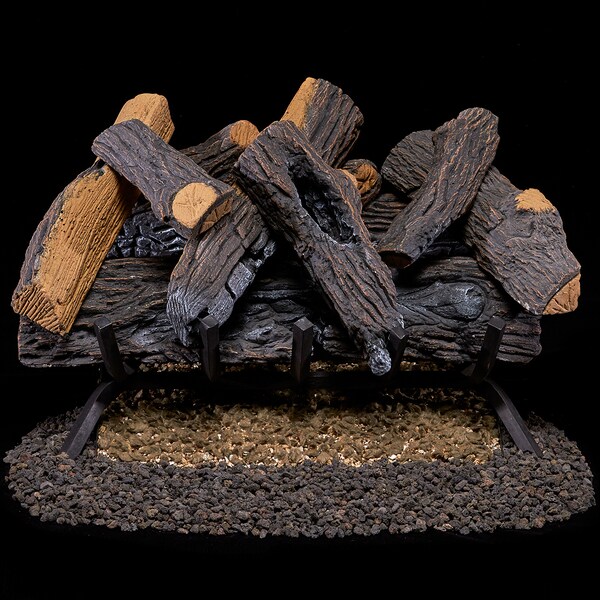 Duluth Forge Vented Natural Gas Fireplace Log Set - 24 In., 55,000 Btu, Match - FNVL24-1