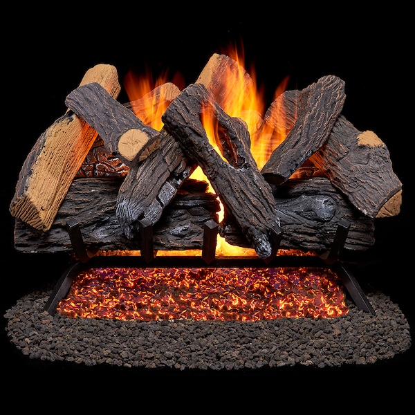 Duluth Forge Vented Natural Gas Fireplace Log Set - 24 In., 55,000 Btu, Match - FNVL24-1