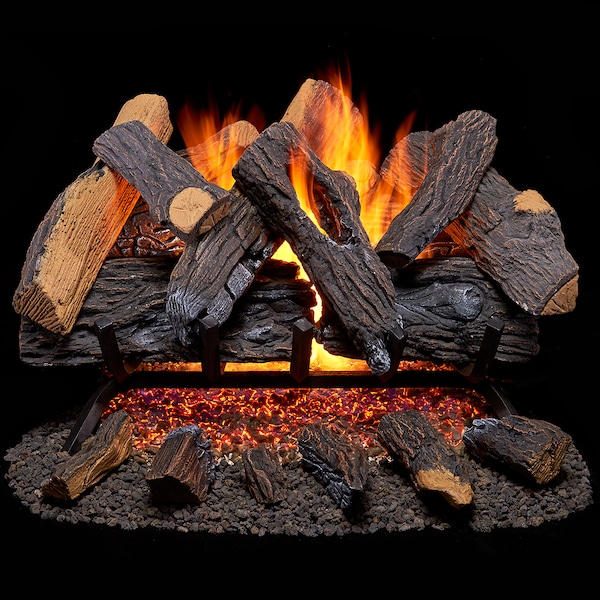 Duluth Forge Vented Natural Gas Fireplace Log Set - 24 In., 55,000 Btu, Match - FNVL24-1