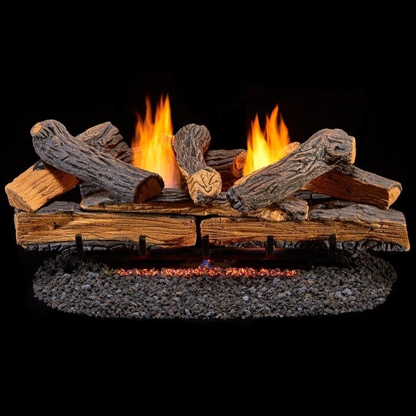Duluth Forge Ventless Dual Fuel Log Set - 30 In. Stacked Red Oak, 33,000 Btu, T-S - DLS-30T-2