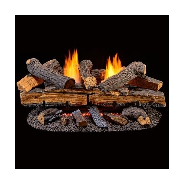 Duluth Forge Ventless Dual Fuel Log Set - 30 In. Stacked Red Oak, 33,000 Btu, T-S - DLS-30T-2