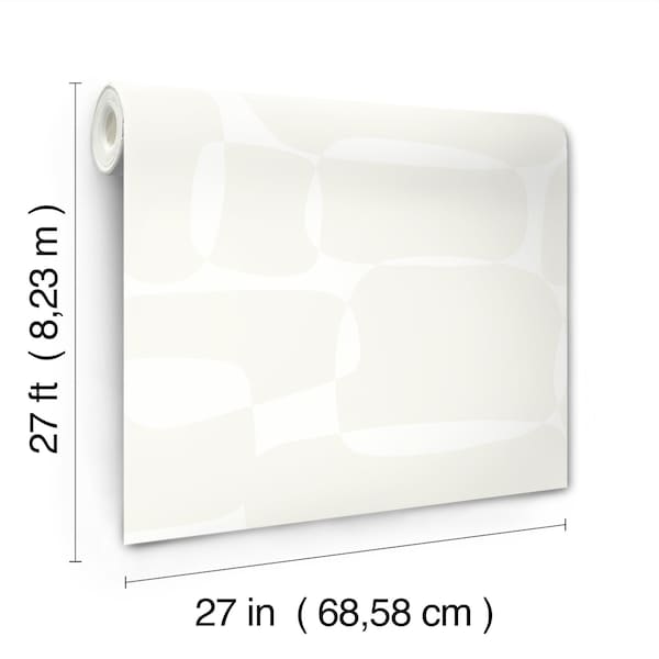 York Wallcoverings Block White and Ivory Wallpaper - AG2072