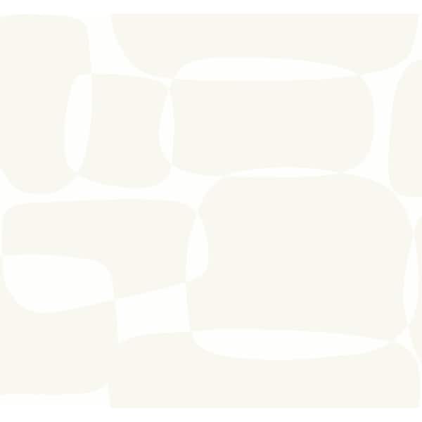 York Wallcoverings Block White and Ivory Wallpaper - AG2072