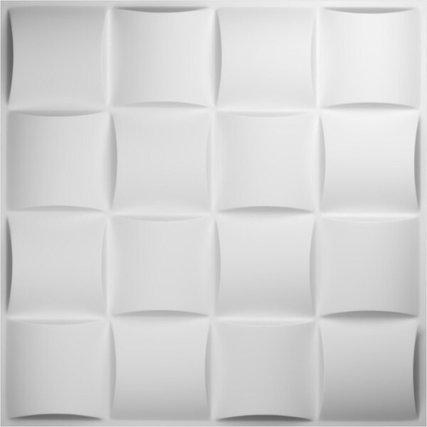 Ekena Millwork 19 5/8in. W x 19 5/8in. H Baile EnduraWall Decorative 3D Wall Panel Covers Total 53.49 Sq. Ft., 20PK - WP20X20BAWH-CASE-20
