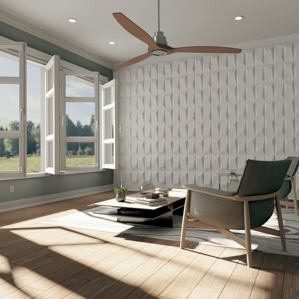 Ekena Millwork 11 7/8in. W x 11 7/8in. H Locke EnduraWall Decorative 3D Wall Panel Covers Total 48.96 Sq. Ft., 50PK - WP12X12LOWH-CASE-50