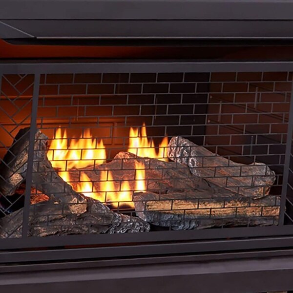 Bluegrass Living Vent Free Natural Gas Fireplace System, 26,000 BTU, Remote Control, Heritage Cherry Finish - B300RTN-2-MHC