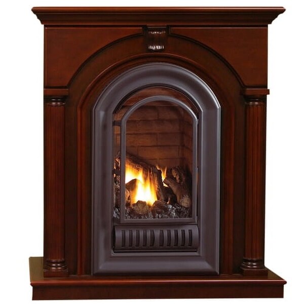 Hearthsense Liquid Propane Ventless Gas Fireplace System, 20,000 BTU, Cherry Finish - HS-ALI-AFC