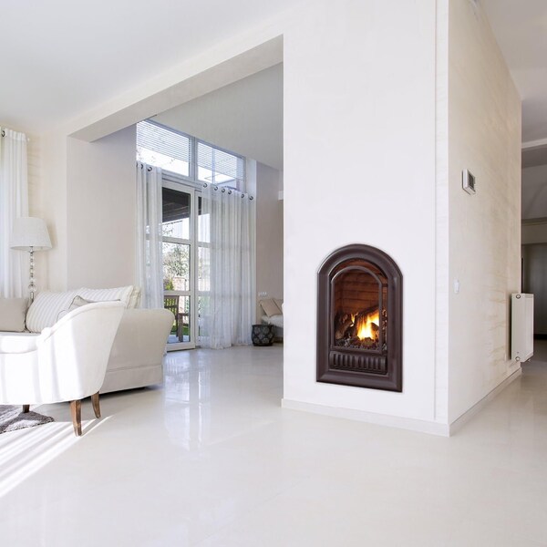 Hearthsense Liquid Propane Ventless Gas Fireplace System, 20,000 BTU, Cherry Finish - HS-ALI-AFC
