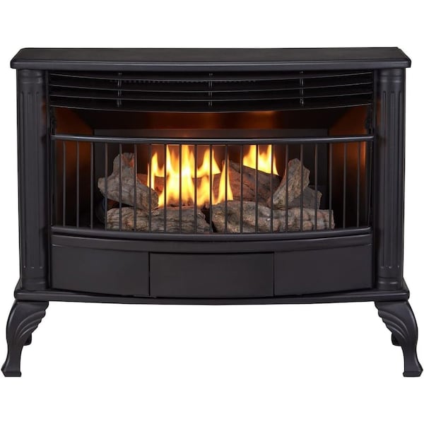 Bluegrass Living Vent Free Natural Gas Stove, 25,000 BTU, Remote Control, Black Finish - BQSN25R
