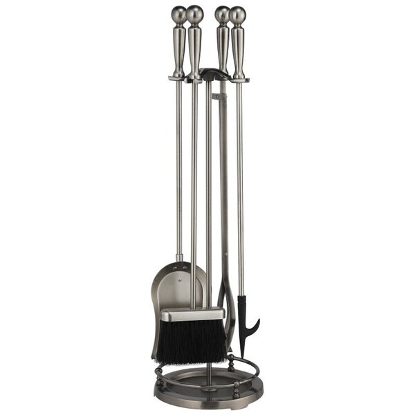 Simple Spaces Simple Spaces VPD51443AS3L Fireplace Tool Set, Antique Silver, 5-Piece - VPD51443AS3L