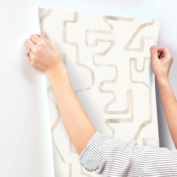 York Wallcoverings Abstract Aura Caramel and Cream Wallpaper Sample - AG2052SAM
