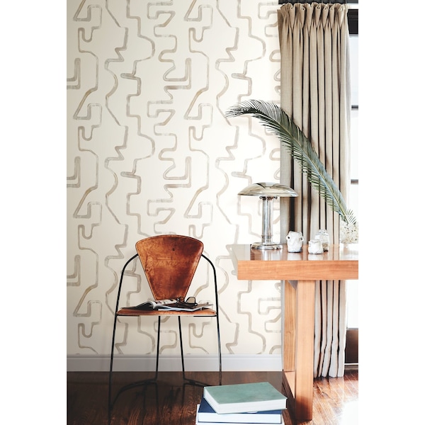 York Wallcoverings Abstract Aura Caramel and Cream Wallpaper Sample - AG2052SAM