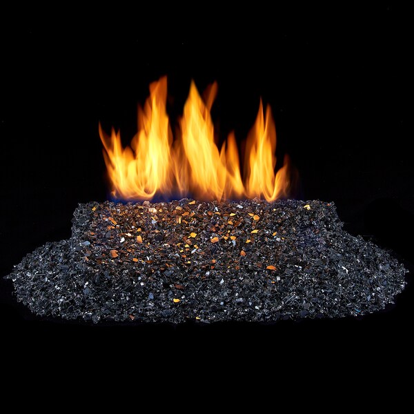 Generic Duluth Forge 1/4 In. Premium Reflective Black Fire Glass - 10 Lb. - 14RBLKGM