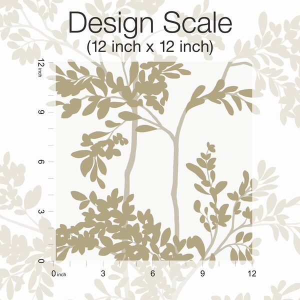 York Wallcoverings Lunaria Silhouette White and Gold Wallpaper Sample - BL1806SAM