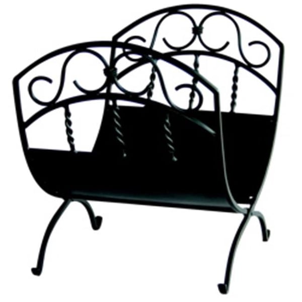Uniflame Uniflame W-1035 BLACK WROUGHT IRON LOG RACK WITH SCROLLS - W-1035