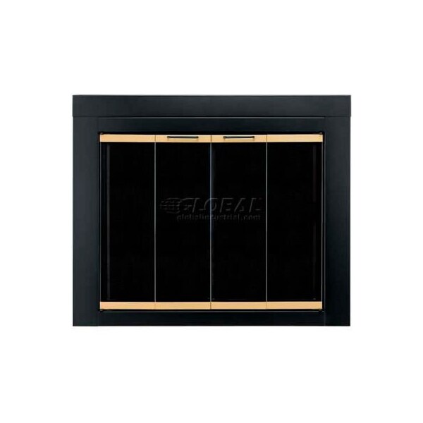 Dyna-Glo Pleasant Hearth Arrington Fireplace Glass Door Black With Gold Trim 43-1/2inL x 33inH - AR-1022