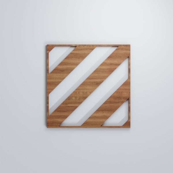 Ekena Millwork Small Strymon Decorative Fretwork Wood Wall Panels, Walnut, 11 3/8"W x 11 3/8"H x 3/8"T - WALW12X12X0375STRWA