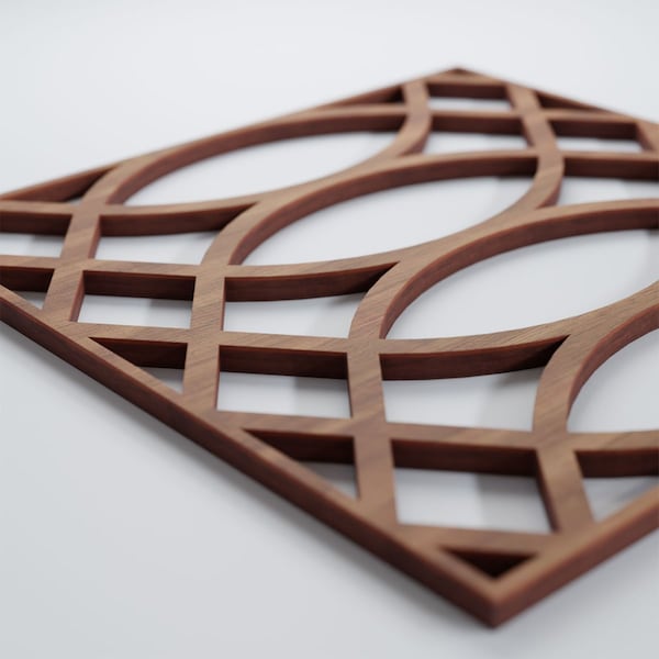 Ekena Millwork Small Montrose Decorative Fretwork Wood Wall Panels, Walnut, 11 3/8"W x 11 3/8"H x 3/8"T - WALW12X12X0375MNTWA