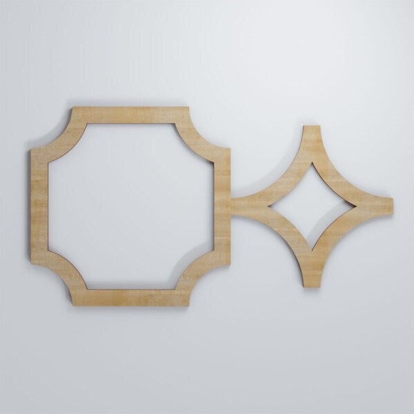 Ekena Millwork Small Anderson Decorative Fretwork Wood Wall Panels, Hickory, 20 5/8"W x 11 3/8"H x 3/8"T - WALW12X12X0375ANDHI