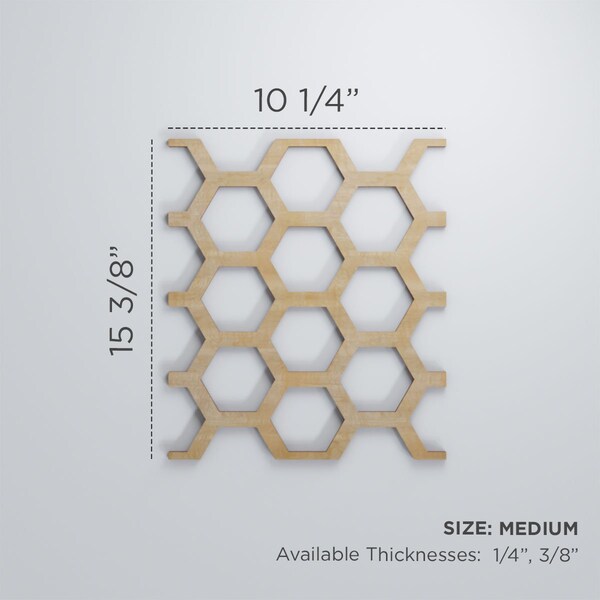 Ekena Millwork Medium Westmore Decorative Fretwork Wood Wall Panels, Birch, 10 1/4"W x 15 3/8"H x 3/8"T - WALW16X16X0375WSTBI