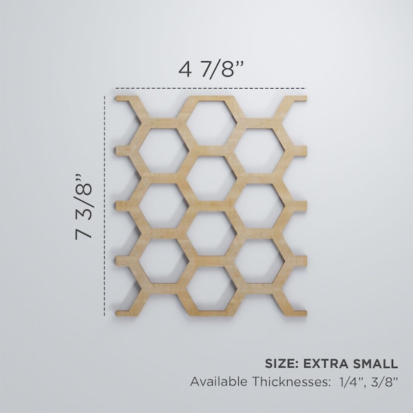 Ekena Millwork Extra Small Westmore Decorative Fretwork Wood Wall Panels, Cherry, 4 7/8"W x 7 3/8"H x 3/8"T - WALW08X08X0375WSTCH