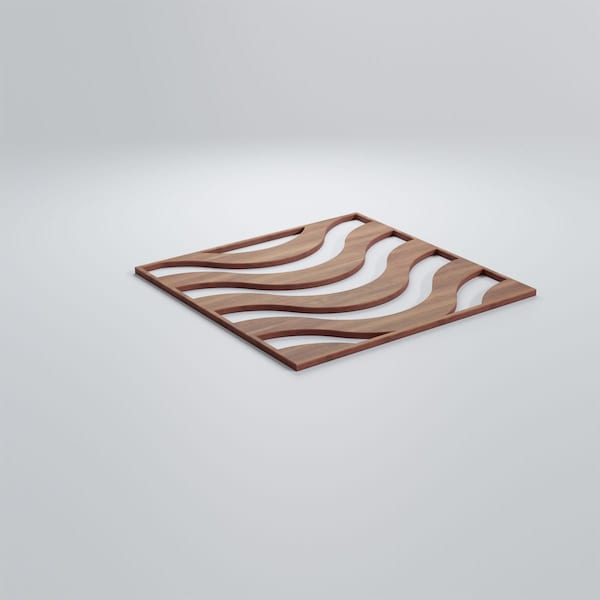 Ekena Millwork Medium Parker Decorative Fretwork Wood Wall Panels, Walnut, 15 3/8"W x 15 3/8"H x 3/8"T - WALW16X16X0375PKRWA