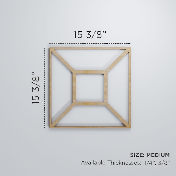 Ekena Millwork Medium Marion Decorative Fretwork Wood Wall Panels, Wood (Paint Grade), 15 3/8"W x 15 3/8"H x 3/8"T - WALW16X16X0375MARMF