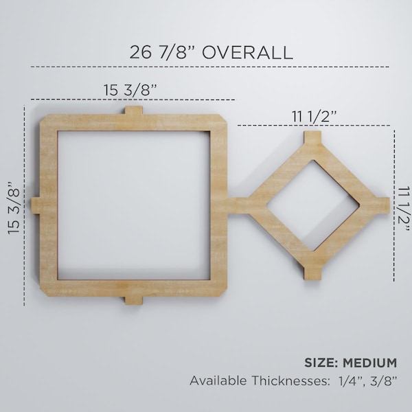 Ekena Millwork Medium Arcadia Decorative Fretwork Wood Wall Panels, Cherry, 26 7/8"W x 15 3/8"H x 3/8"T - WALW16X16X0375ARCCH