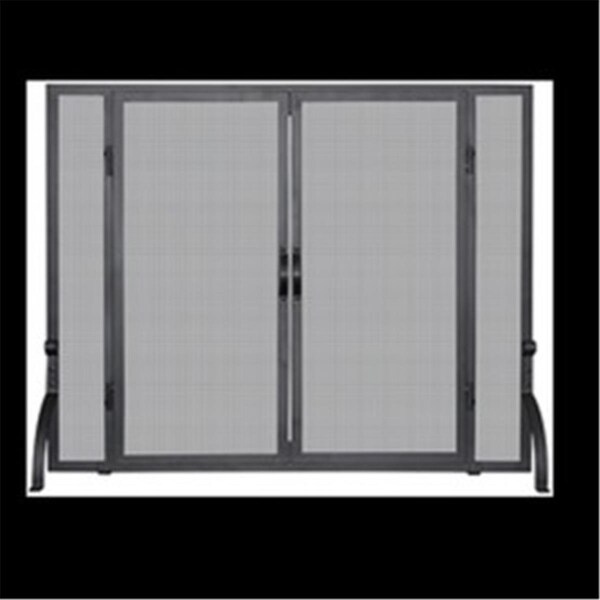 Uniflame Uniflame S-1044 SINGLE PANEL BLACK WROUGHT IRON SCREEN WITH DOORS; MEDIUM - S-1044