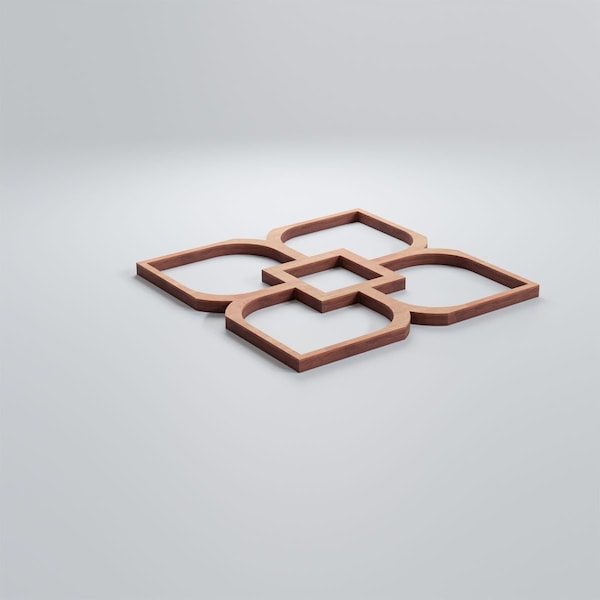 Ekena Millwork Extra Small Olivia Decorative Fretwork Wood Wall Panels, Cherry, 7 3/8"W x 7 3/8"H x 3/8"T - WALW08X08X0375OLVCH