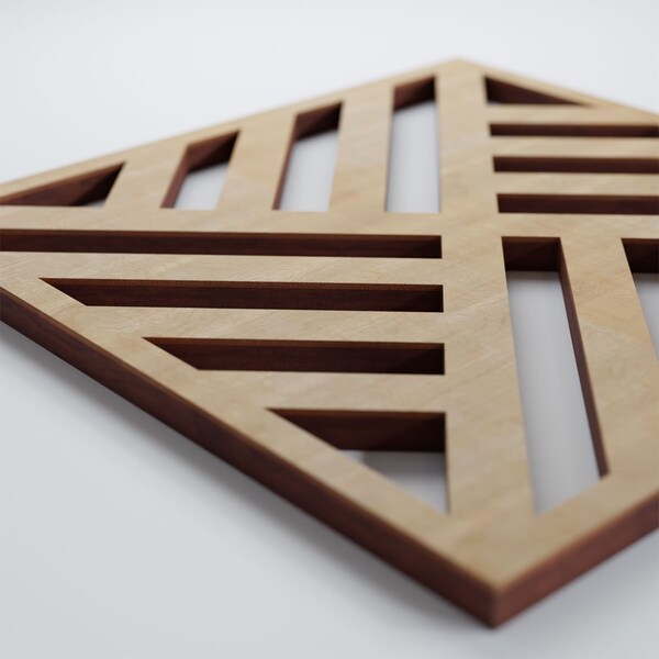 Ekena Millwork Extra Small Allen Decorative Fretwork Wood Wall Panels, Hickory, 7 3/8"W x 7 3/8"H x 3/8"T - WALW08X08X0375ALLHI