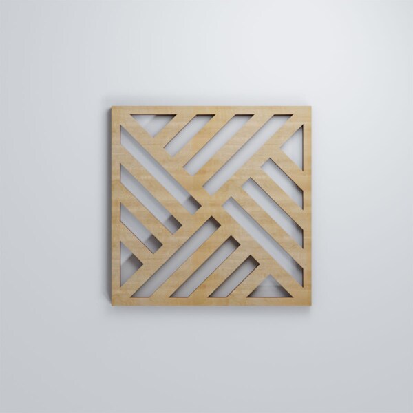 Ekena Millwork Extra Small Allen Decorative Fretwork Wood Wall Panels, Hickory, 7 3/8"W x 7 3/8"H x 3/8"T - WALW08X08X0375ALLHI