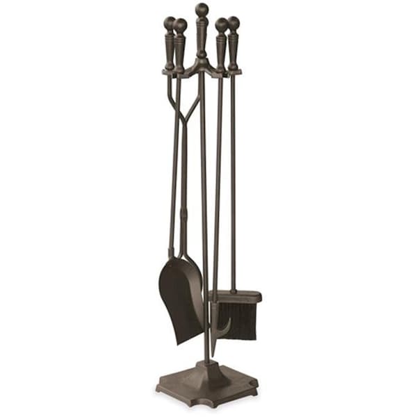 Uniflame Uniflame F-1634  Bronze Fireplace Tools  With Ball Handles And Pedestal Base - 5 Piece - F-1634