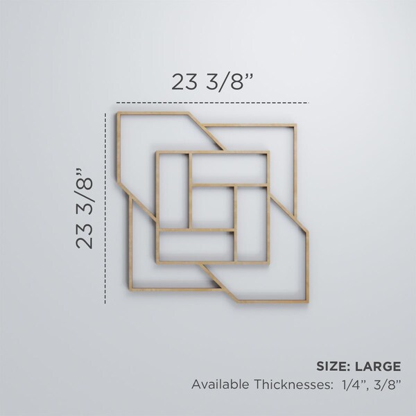 Ekena Millwork Large Loveland Decorative Fretwork Wood Wall Panels, Red Oak, 23 3/8"W x 23 3/8"H x 3/8"T - WALW24X24X0375LLDRO