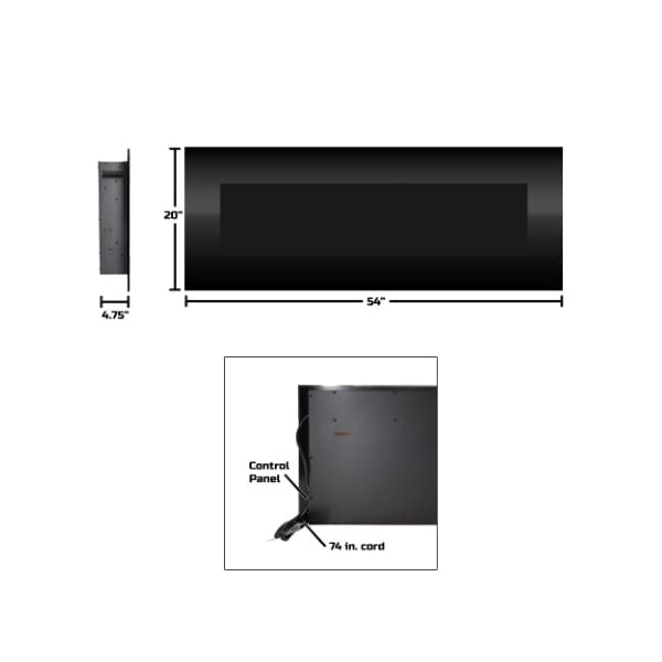 Hastings Home Hastings 54 inch Home Electric Fireplace- Wall Mounted Color Changing LED Flames with Remote Control - 349622YYF