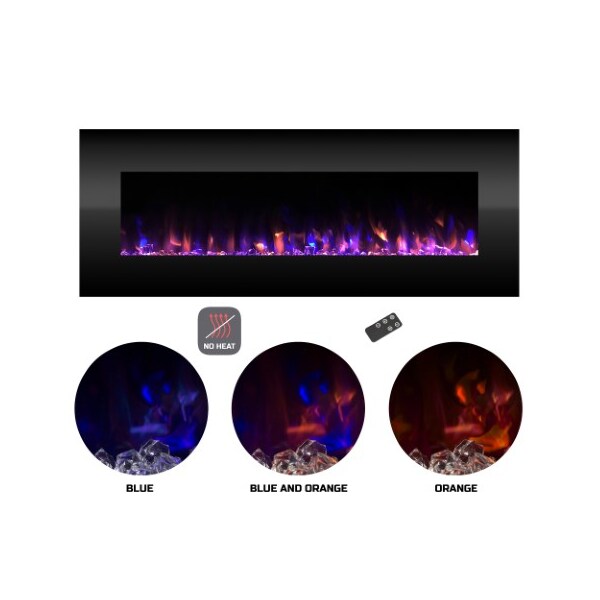 Hastings Home Hastings 54 inch Home Electric Fireplace- Wall Mounted Color Changing LED Flames with Remote Control - 349622YYF