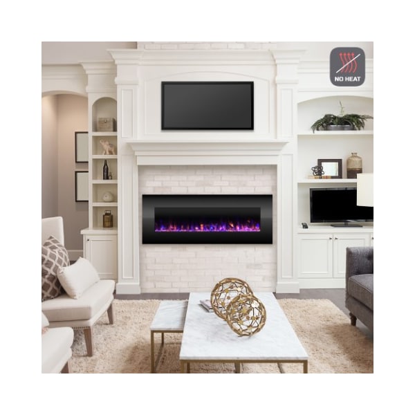 Hastings Home Hastings 54 inch Home Electric Fireplace- Wall Mounted Color Changing LED Flames with Remote Control - 349622YYF
