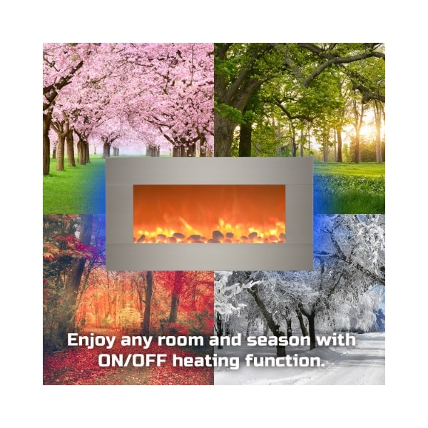 Hastings Home Hastings Home 31 inch LED Backlit Fireplace, Silver - 350020NKD