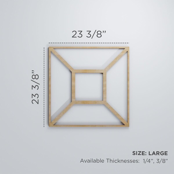Ekena Millwork Large Marion Decorative Fretwork Wood Wall Panels, Hickory, 23 3/8"W x 23 3/8"H x 3/8"T - WALW24X24X0375MARHI