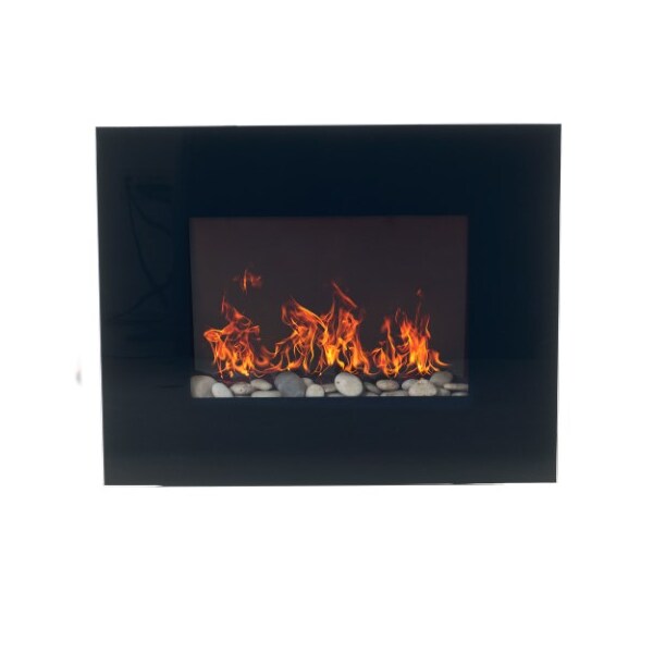 Hastings Home Hastings Home 26-Inch Electric Fireplace, Wall Mount, 2 Heat Settings, Dimmable, Remote Control, Black - 188383ONG