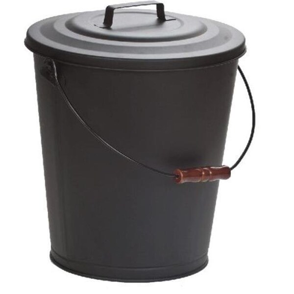 Dagan Dagan 1507 5 gal Ash Bucket with Wood Handle; Black - 1507