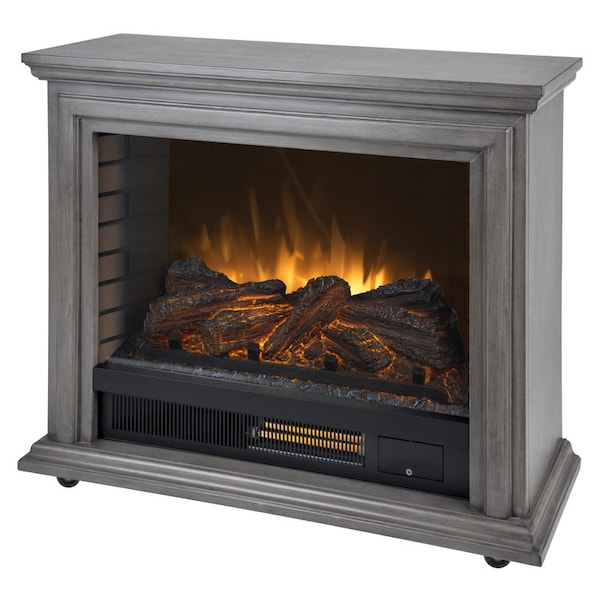 Pur Pleasant Hearth Sheridan 31.75 in. W 1000 sq ft Dark Gray Traditional Infrared Fireplace - GLF-5002-205