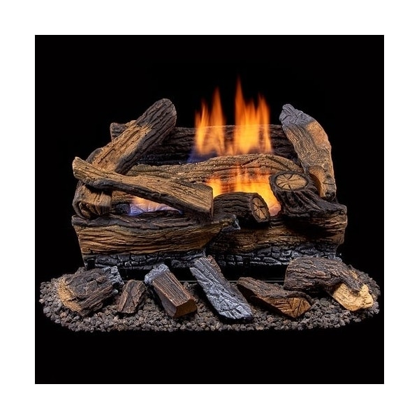 Duluth Forge Vent Free Dual Fuel Log Set - 18 In. Split Red Oak, 30,000 Btu, T-Sta - DLS-18T-1
