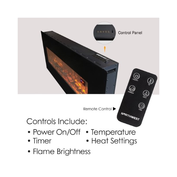Hastings Home Hastings Home 50-inch Electric Fireplace- Black - 139643QTM