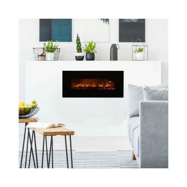 Hastings Home Hastings Home 50-inch Electric Fireplace- Black - 139643QTM